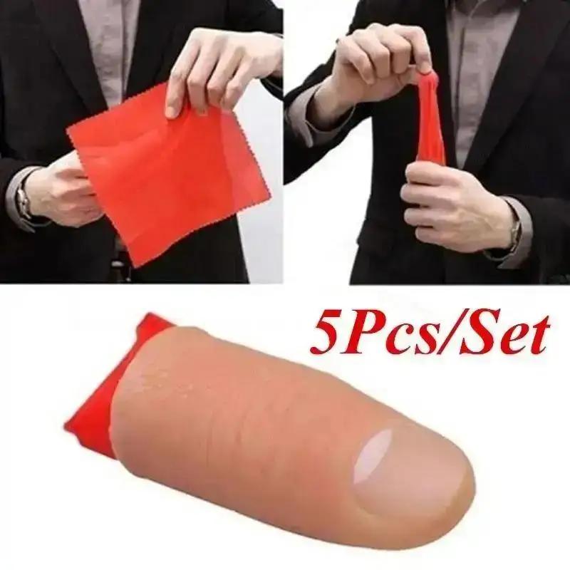 Thumb Tip Magic Trick Set - 5 قطعة/المجموعة الساخن وهمية لينة الإبهام
