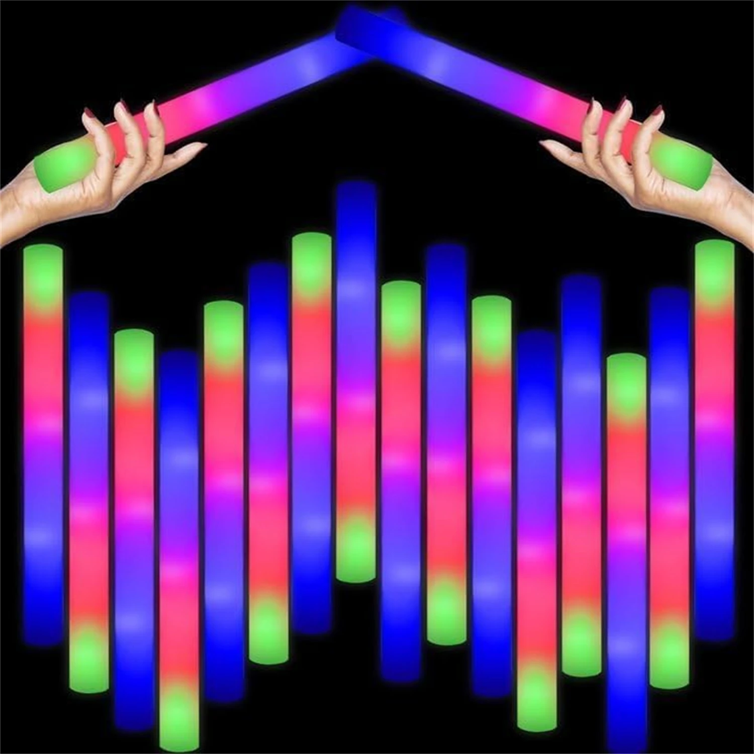 Flashing Led Foam Sticks Party - 50 قطعة من أعواد توهج إسفنجية