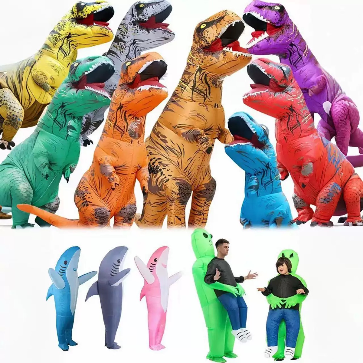 Inflatable Dinosaur Costume Adult - زي ديناصور تي ريكس قابل للنفخ