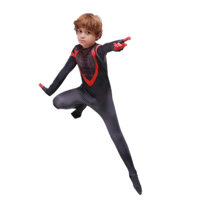 Spiderman Jumpsuit Kids - 3-12Y أطفال خارقة زي مطبوعة شبكة