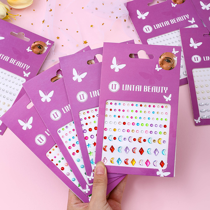Party Supplies - ملصقات أحجار الوجه اللامعة الأكثر مبيعًا