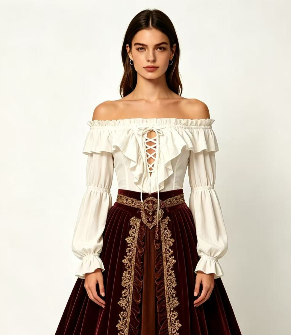 بلوزة قرصان للنساء، زي فلاح من - مراجعة Costumes وسعره