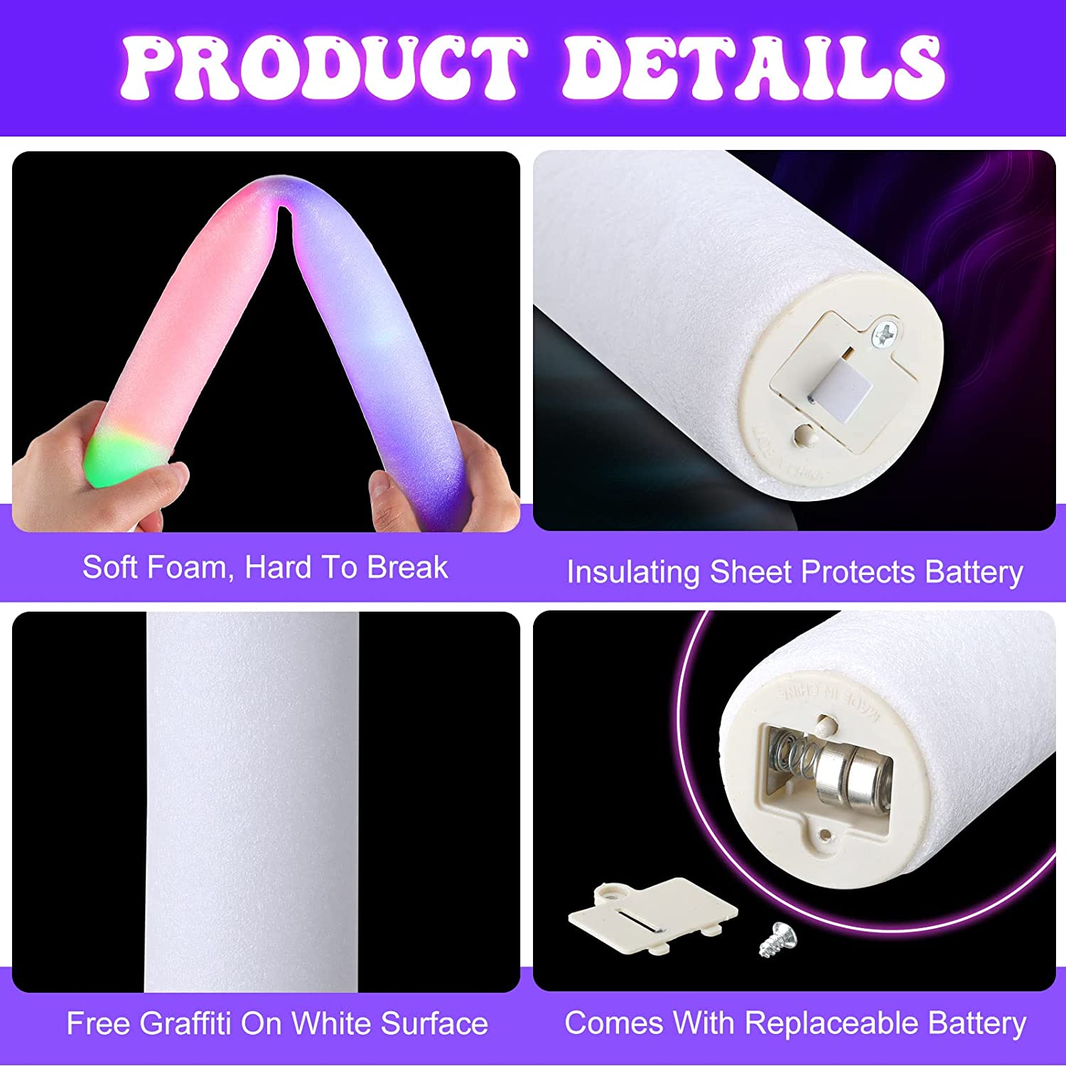 LED توهج رغوة عصا لحفل الزفاف  - مراجعة Flashing Led Foam Sticks Party وسعره