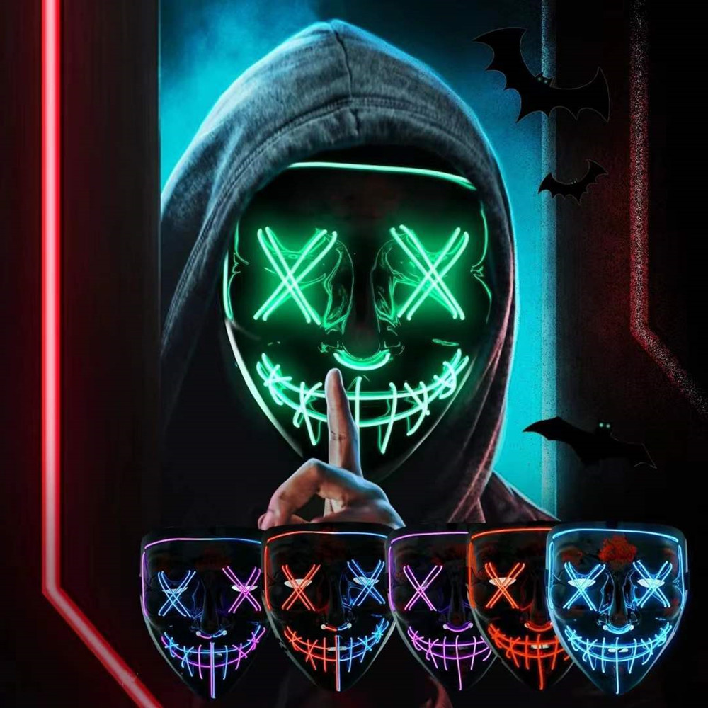 أقنعة الهالوين للرجال والنساء  - مراجعة Led Purge Mask Halloween وسعره