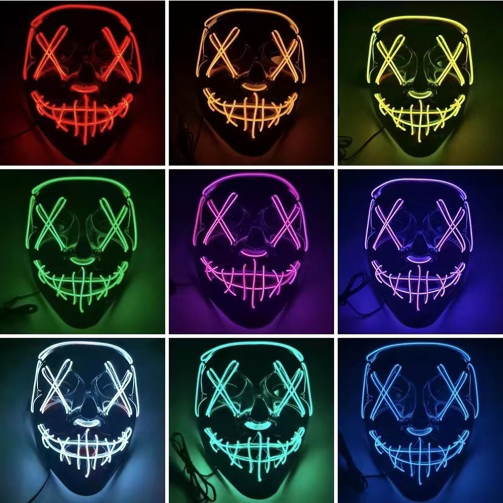 أقنعة الهالوين للرجال والنساء  - مراجعة Led Purge Mask Halloween وسعره