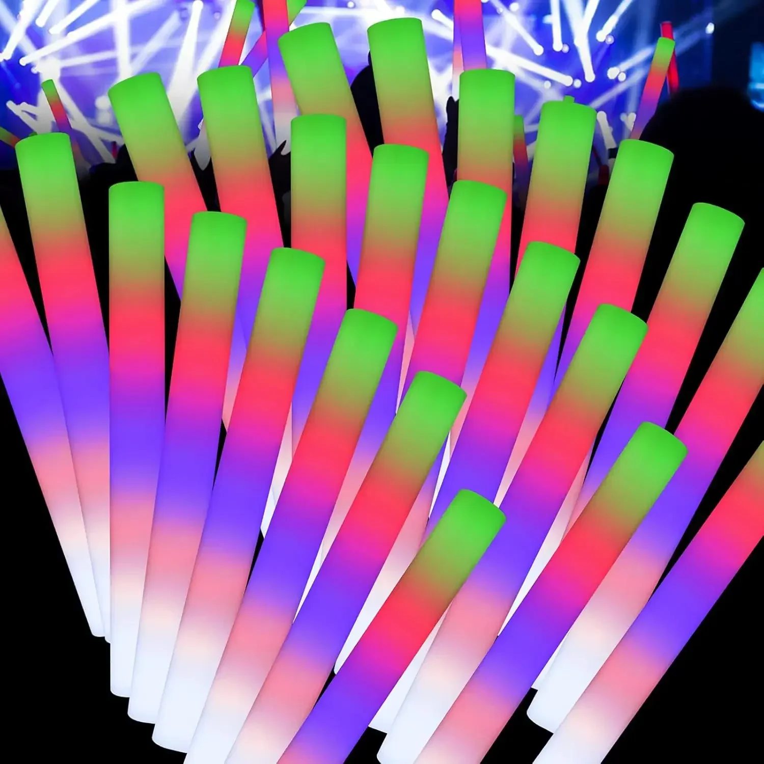 3Z-50 قطعة من عصي الإضاءة الرغ - مراجعة Flashing Led Foam Sticks Party وسعره