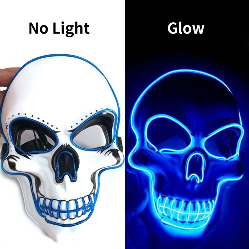 أزياء الرعب هالوين الجمجمة قنا - مراجعة Led Purge Mask Halloween وسعره