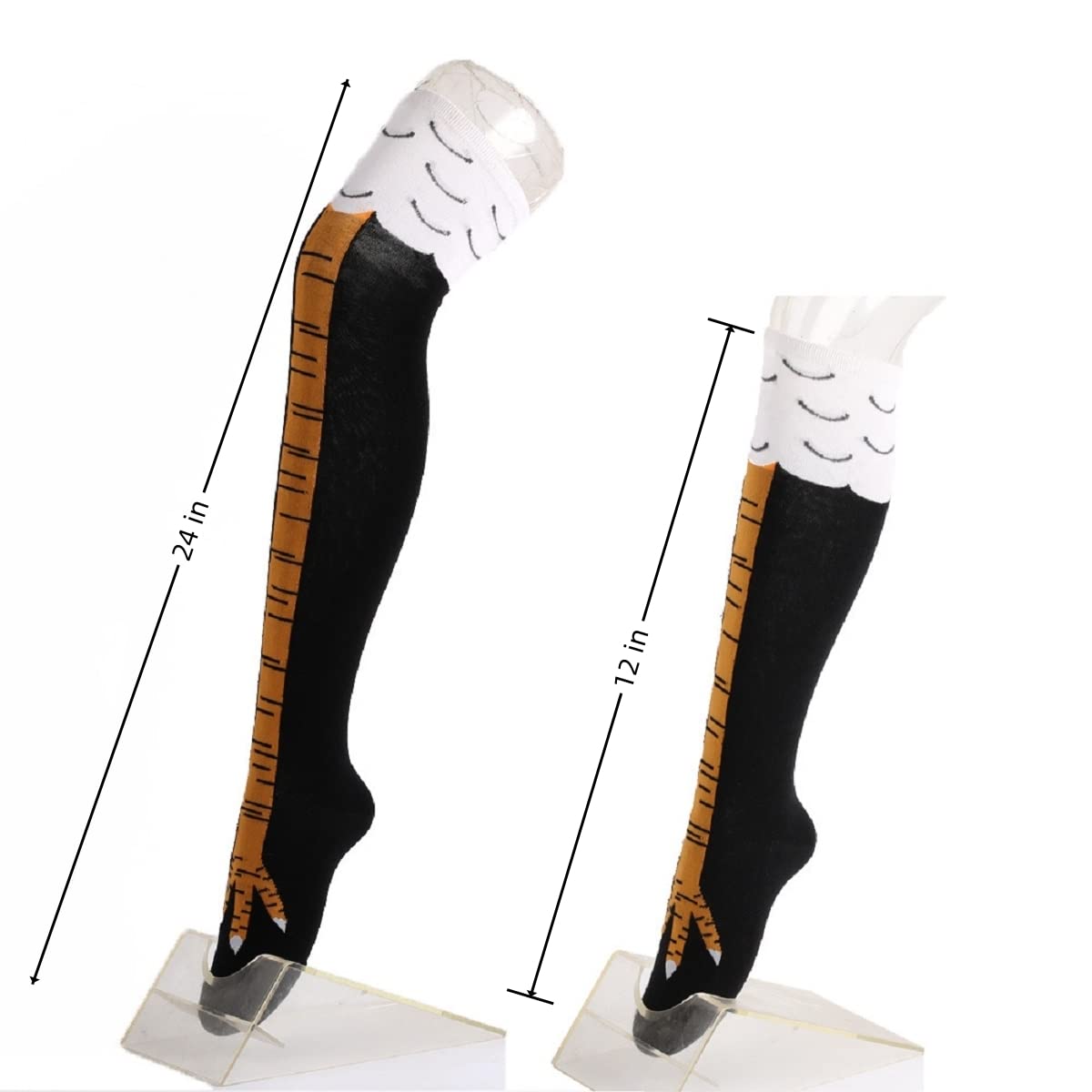 1/2pairs أقدام الدجاج طباعة ال - مراجعة Funny Chicken Leg Socks وسعره