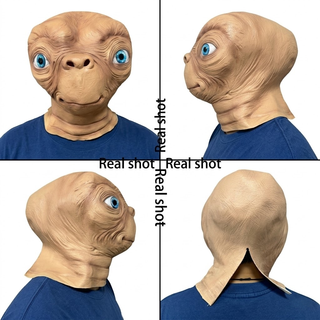 ET Alien Latex Mask Halloween  - مراجعة Latex Alien Mask Realistic وسعره
