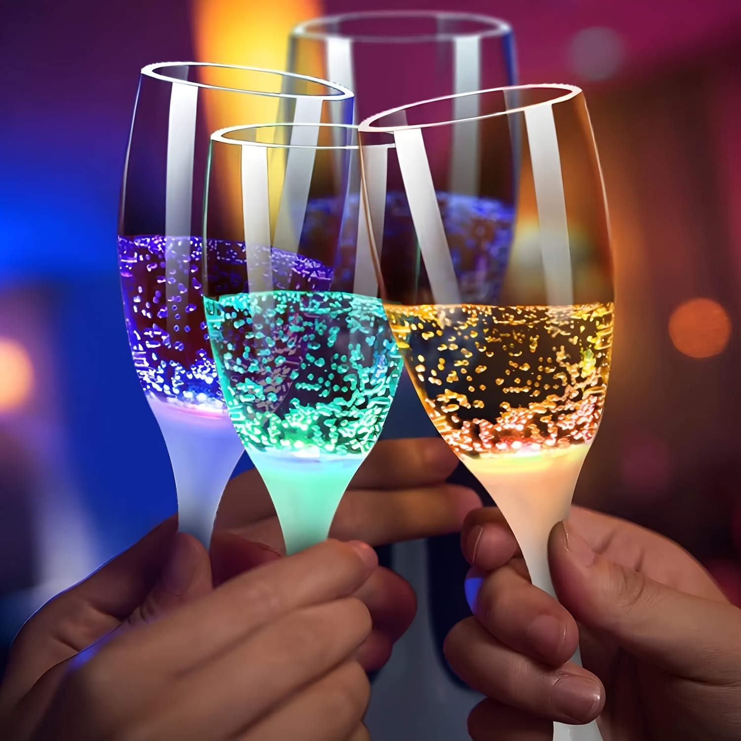 6 قطع من أكواب الشمبانيا المضي - مراجعة Glow In The Dark Party Glasses وسعره