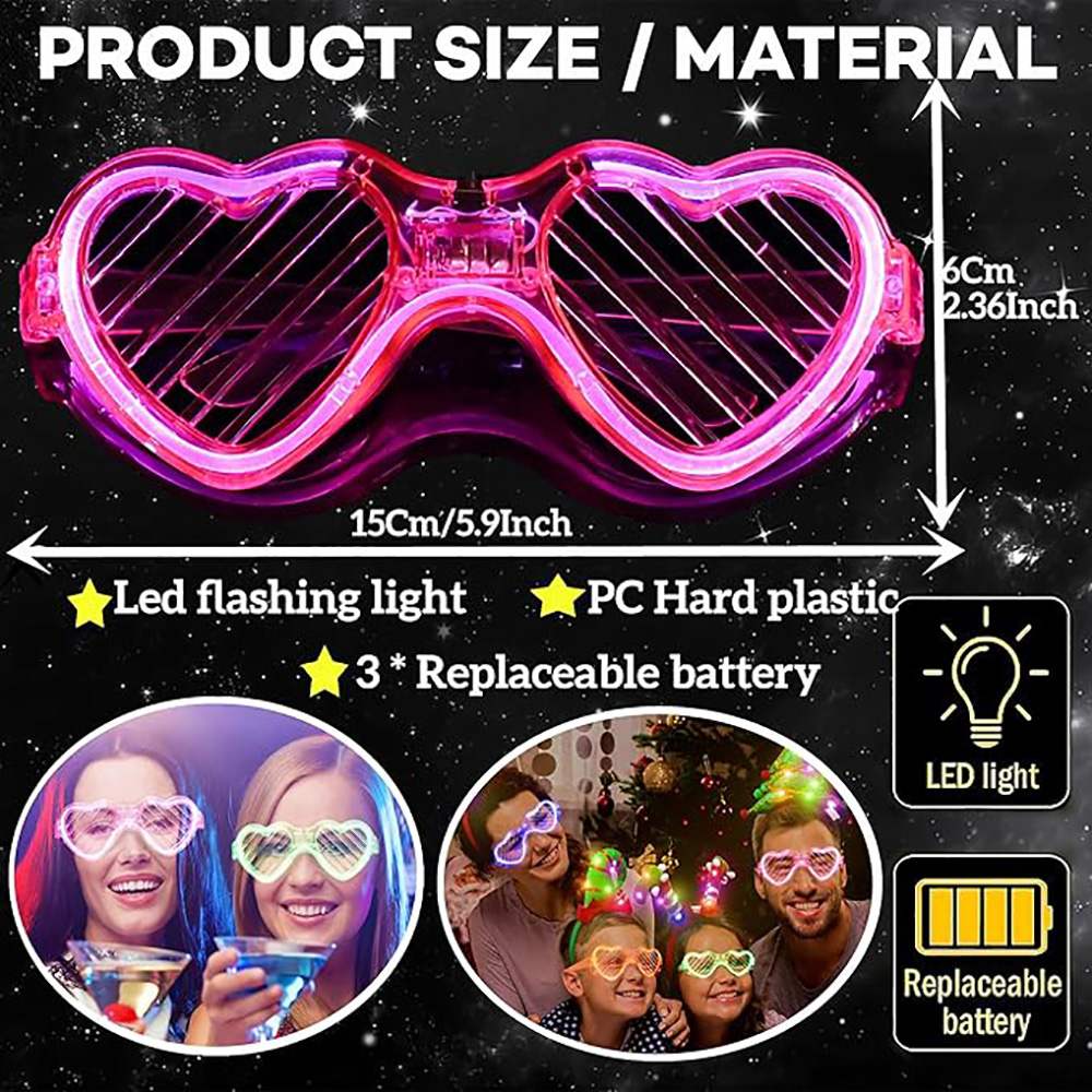 5/10/20/30/50 السائبة تضيء نظا - مراجعة Glow In The Dark Party Glasses وسعره