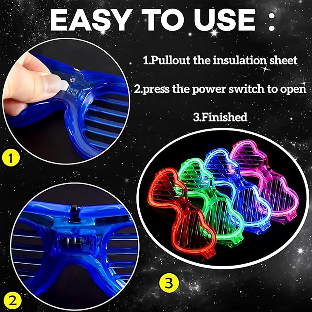 5/10/20/30/50 السائبة تضيء نظا - مراجعة Glow In The Dark Party Glasses وسعره
