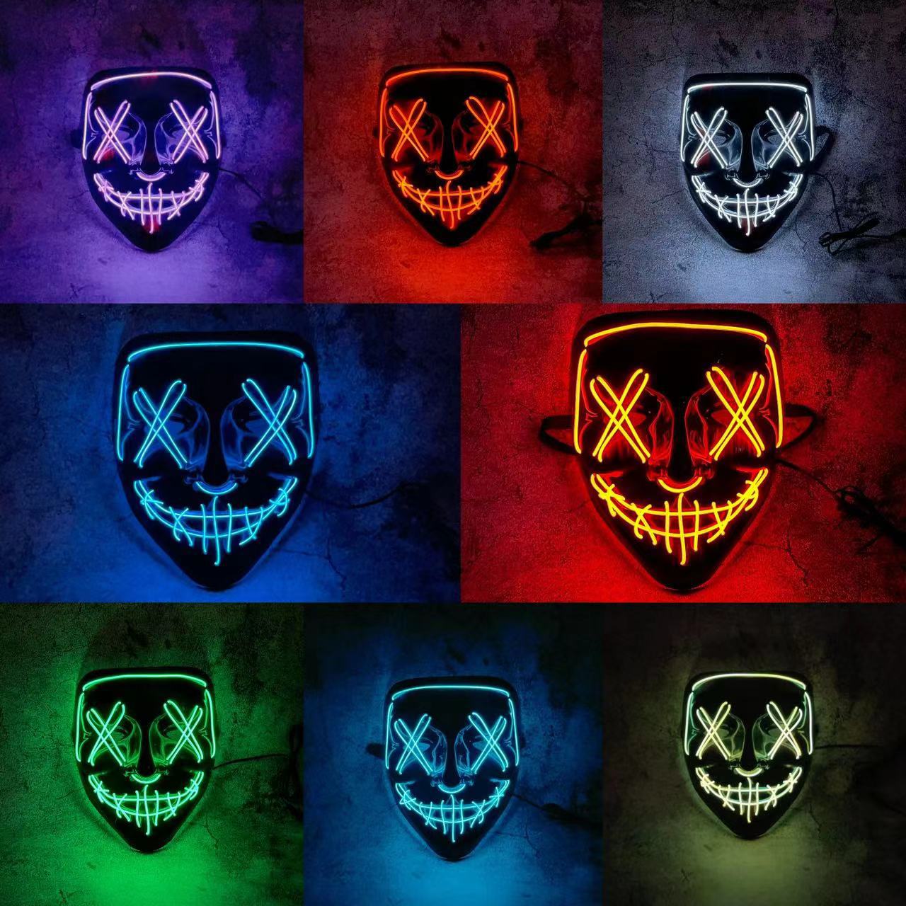 قناع نيون لاسلكي بإضاءة LED مت - مراجعة Led Purge Mask Halloween وسعره
