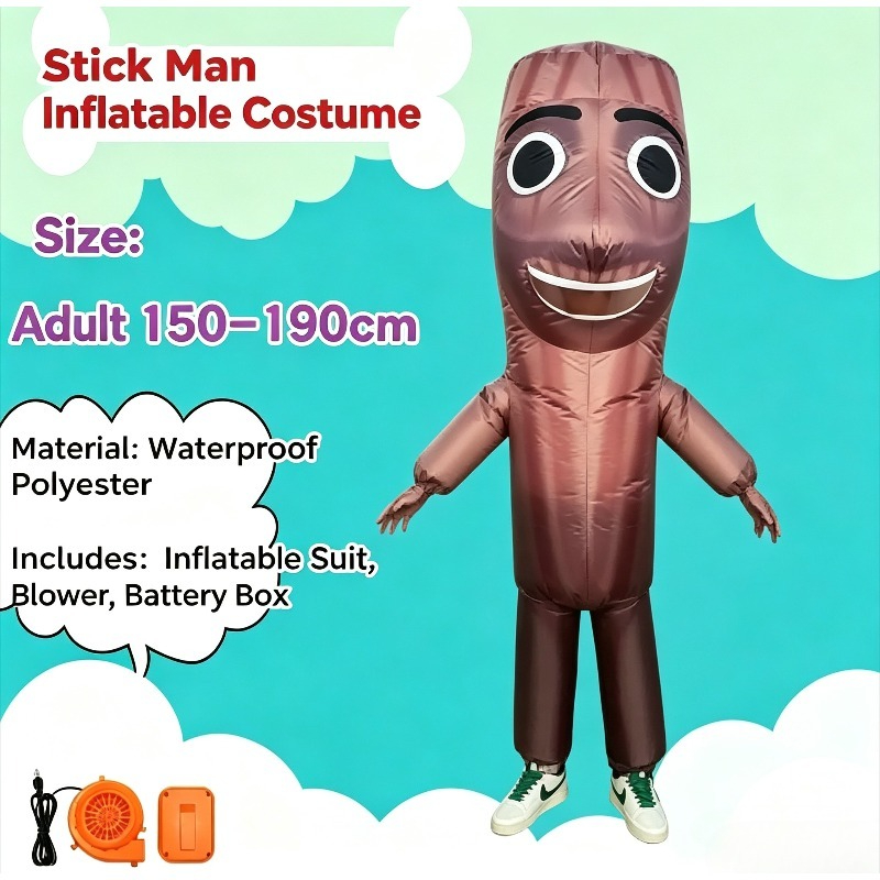 زي رجل العصا الخشبية الطويل ال - مراجعة Inflatable Dinosaur Costume Adult وسعره