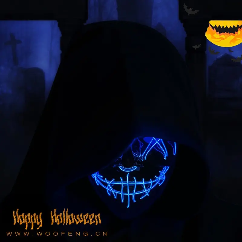 هالوين متوهجة مخيف قناع الوجه  - مراجعة Led Purge Mask Halloween وسعره
