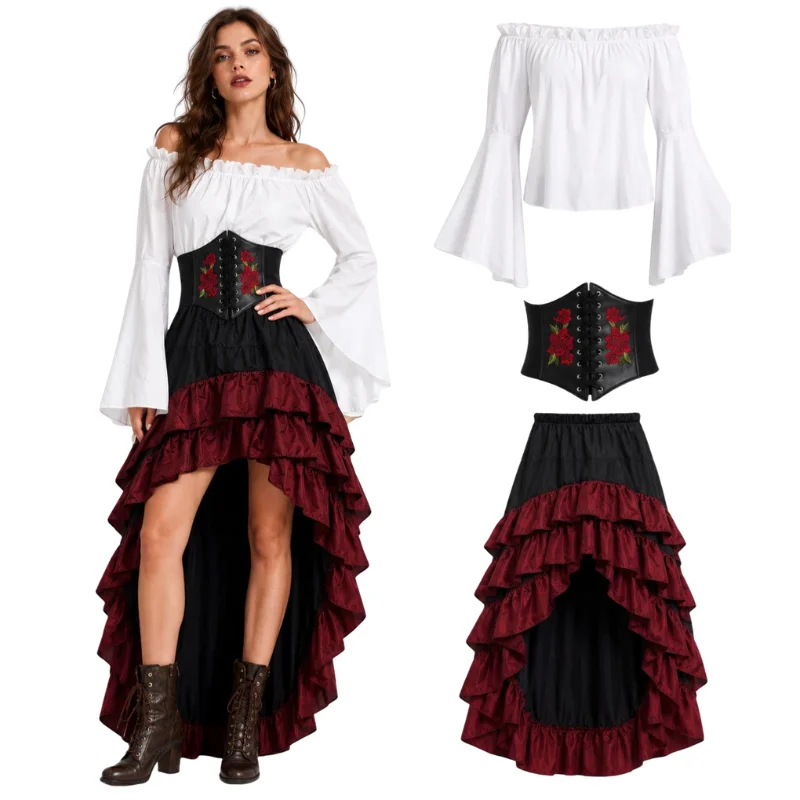فستان قرصان عتيق من العصور الو - مراجعة Medieval Renaissance Dress Women وسعره