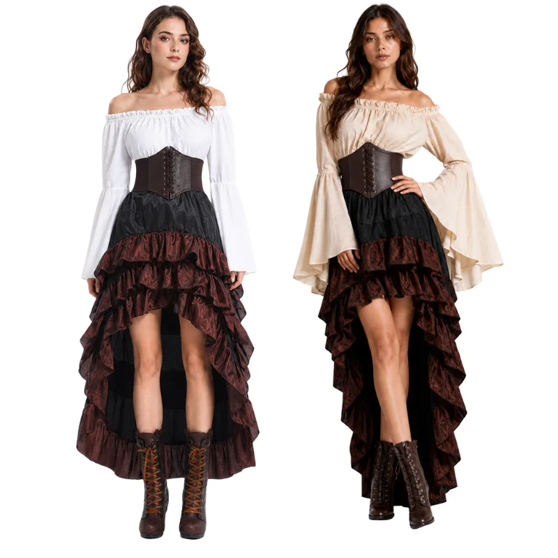 فستان قرصان عتيق من العصور الو - مراجعة Medieval Renaissance Dress Women وسعره