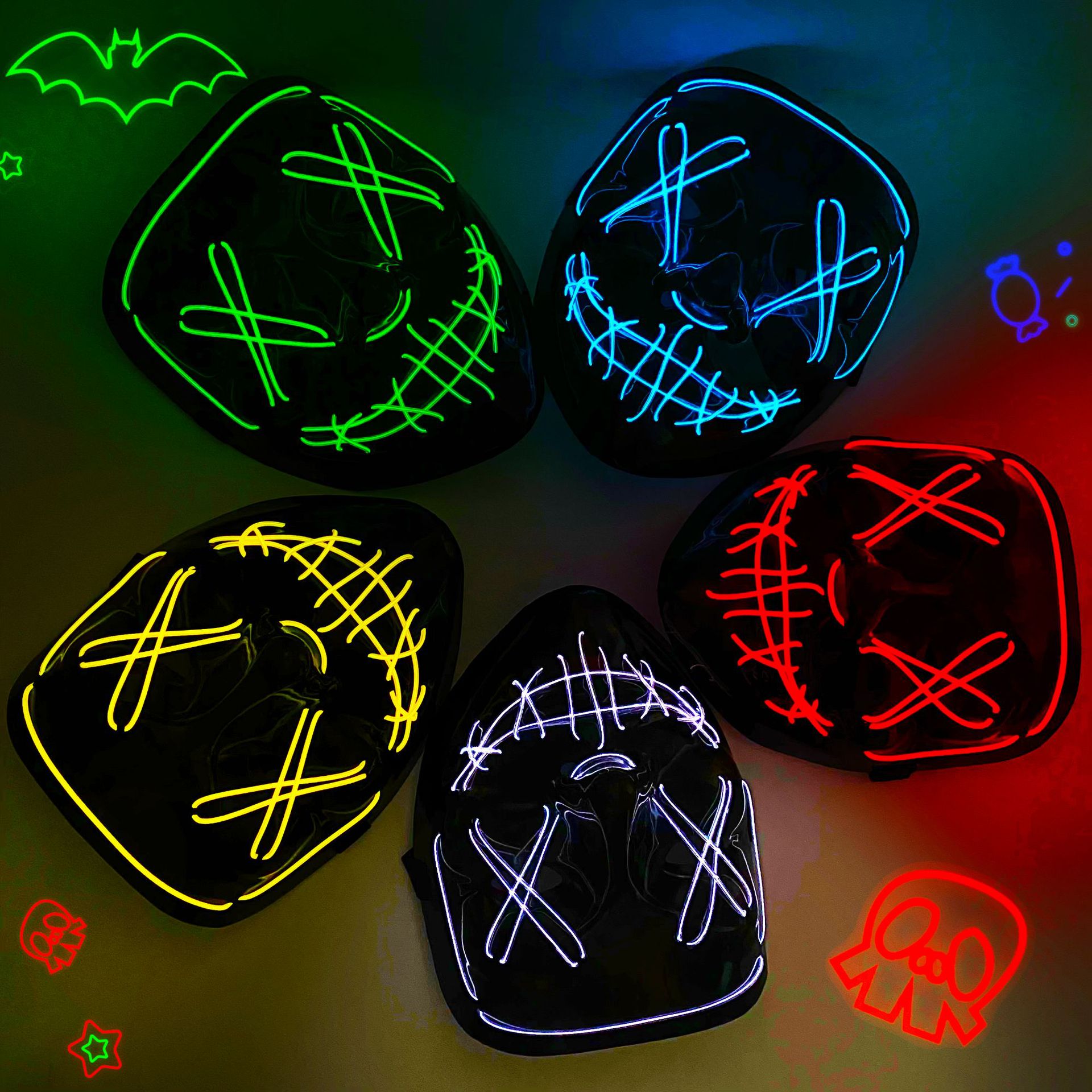 قناع Led للهالوين كرنفال عيد ا - مراجعة Led Purge Mask Halloween وسعره