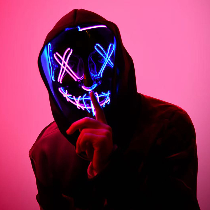 أقنعة LED لاسلكية مضيئة مخيفة  - مراجعة Led Purge Mask Halloween وسعره